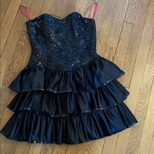 Black sequence party dress